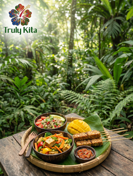 Plant-based meal, meat-free and vegan is eco-friendly choice.